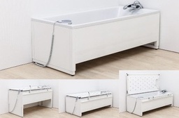 Klappduschbett 160 cm - Badewanne mit Wasserhähnen rechts