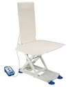 Electric bath lift with side flaps, white.