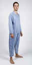 Stillpyjama mit Bein- und Seitenreißverschluss – stahlblau