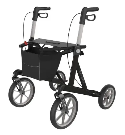 Lichtgewicht rollator Explorer Large zwart incl rugsteun