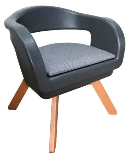 Chaise percée/fauteuil de luxe Kurve - gris