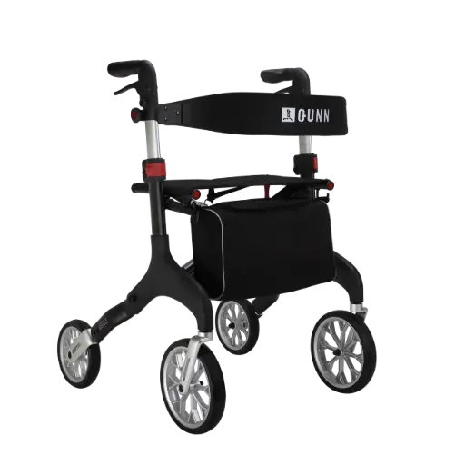 Manhattan Rollator – Compact, Stijlvol & Comfortabel met Zachte PU Wielen en Zitje