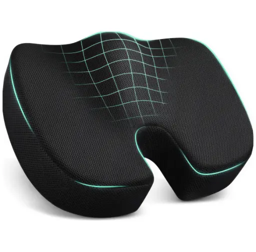 Zitkussen Orthopedisch - Zitverhoger - Ergonomisch - Memory Foam - Zwart