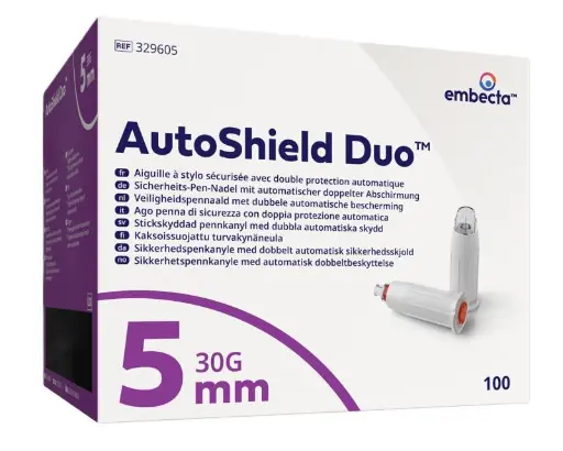 Autoshield™ Duo Veiligheidspennaalden 30G 5 mm | Dubbele Veiligheidsbescherming | Doos van 100
