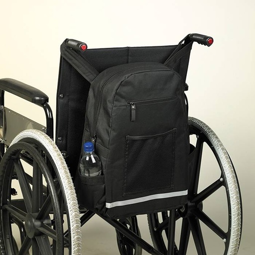 Trendy zwarte opbergtas voor achteraan de rolstoel 
