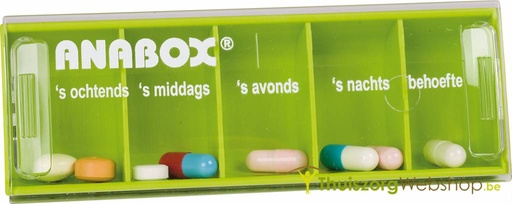 Pillendoosje voor 1 dag met 5 vakken