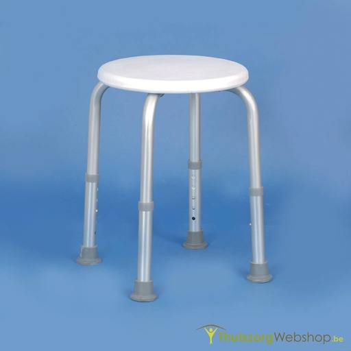 Leichter Duschstuhl aus Aluminium mit runder Sitzfläche