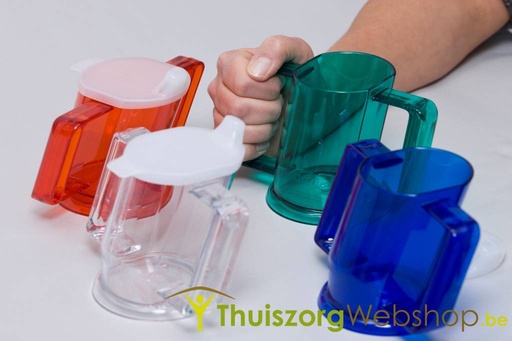 Handycup® slanted cup with 2 drinking spouts