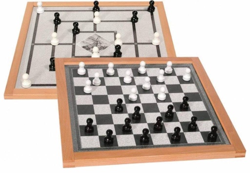 Jeu de dames agrandi avec pions - magnétique