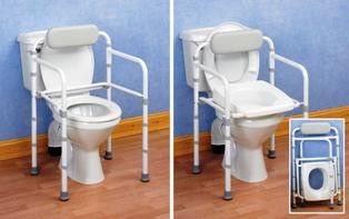 Toiletkader met rugleuning Uniframe, opvouwbaar