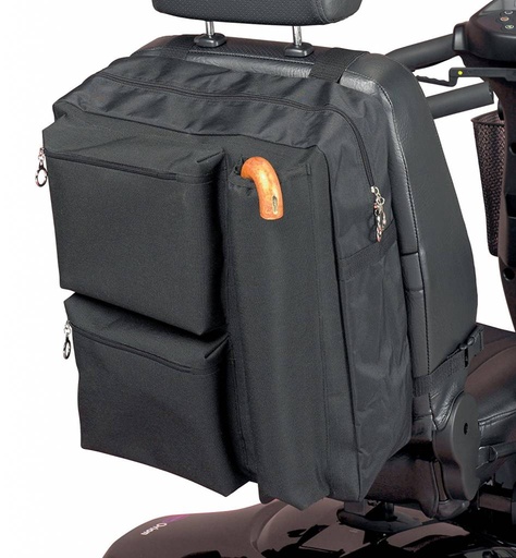 Opbergtas voor achteraan de scooter met wandelstokzakje 