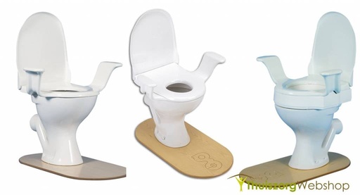 Toiletverhoger/verkleiner met armsteunen uit 1 stuk 