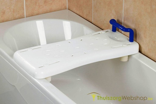 Instelbare badplank met blauwe handgreep 