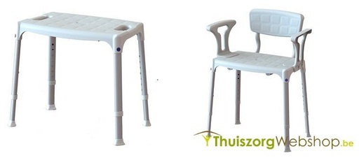 Aluminium douchestoel met kunststof zitting