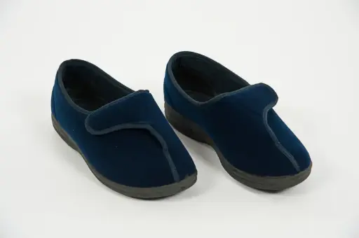 Lage pantoffel met velcrosluiting