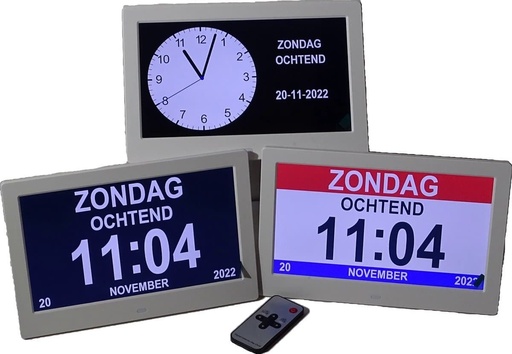 Digital calendar clock with 12 alarms and remote control