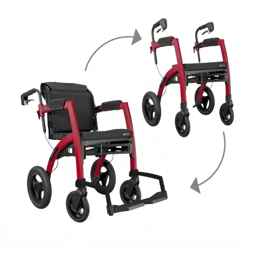 Rollz Motion Performance rollator en rolstoel in één – voor elk terrein (2 luchtbanden achteraan)