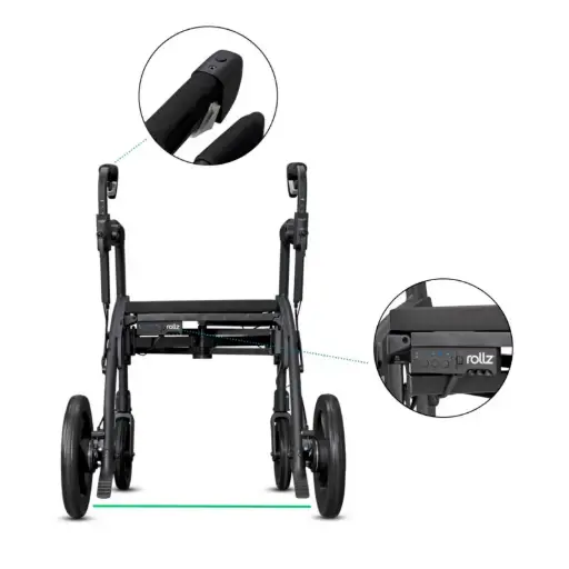 Rollz Motion Rhythm Parkinson rollator met antifreeze systeem | 3 signalen & rolstoel functie