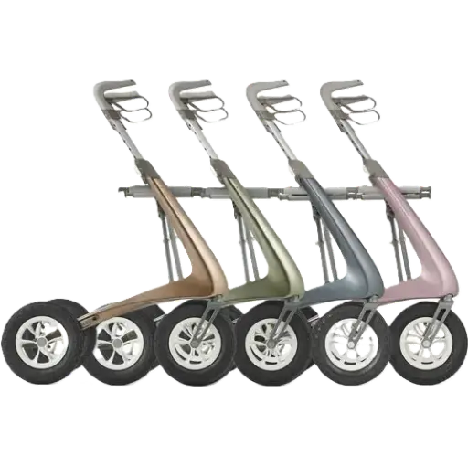 Carbon Overland Rollator – Lichtgewicht All-Terrain Rollator met Luchtbanden