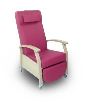 Porto Relaxzetel Vinyl met Wielen en Duwbeugel – Mobiele zorgzetel met 2 relaxposities