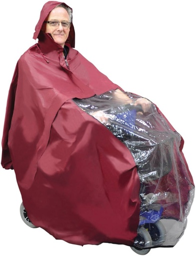Volledige regenponcho voor scooter of rolstoel