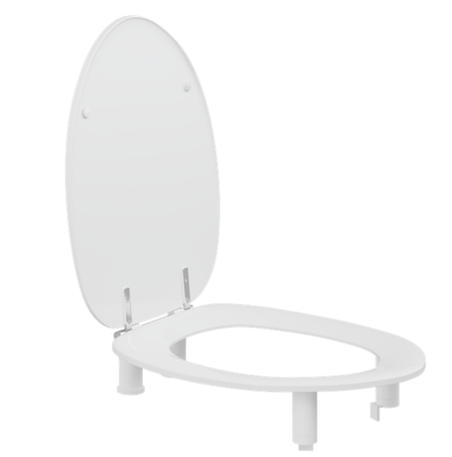 Toiletzitting met deksel  5 of 10 cm verhoogd met spatscherm