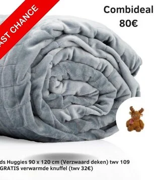 Kids Huggies 90 x 120 cm + GRATIS Verwarmde/verzwaarde knuffel