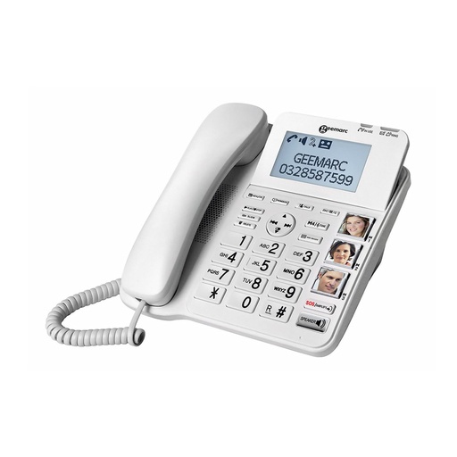 Vaste telefoon voorzien van een spraakversterking