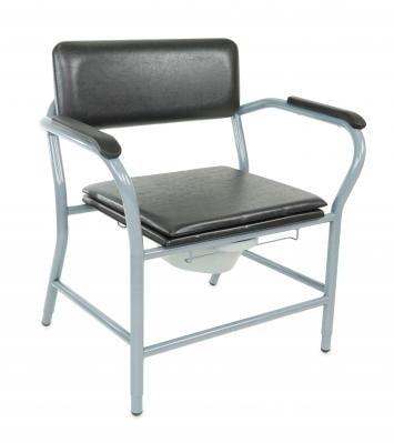 Toiletstoel voor zware persoon Candy 600, zitvlak, zwart vinyl