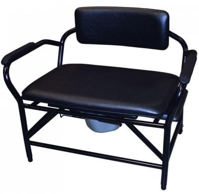 Toiletstoel voor zware persoon Candy 800, zwart vinyl
