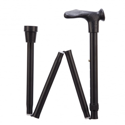 Opvouwbare wandelstok comfortgrip - zwart