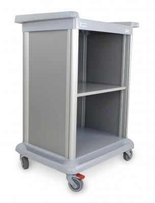 Essential trolley ES10, open front, grey, height 110 cm, without docking clamp