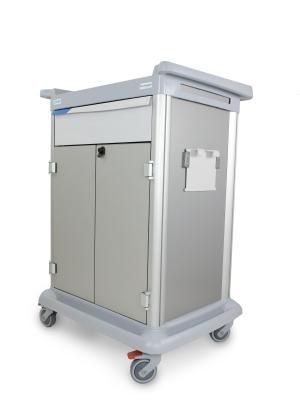 Essential trolley 10, with 2 doors and 1 drawer, grey, height 110 cm, without docking clamp